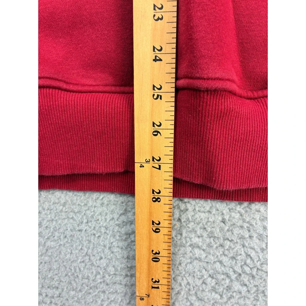 True Religion Silicone Tape Pullover Hoodie Sweatshirt Mens L Red Streetwear Y2K